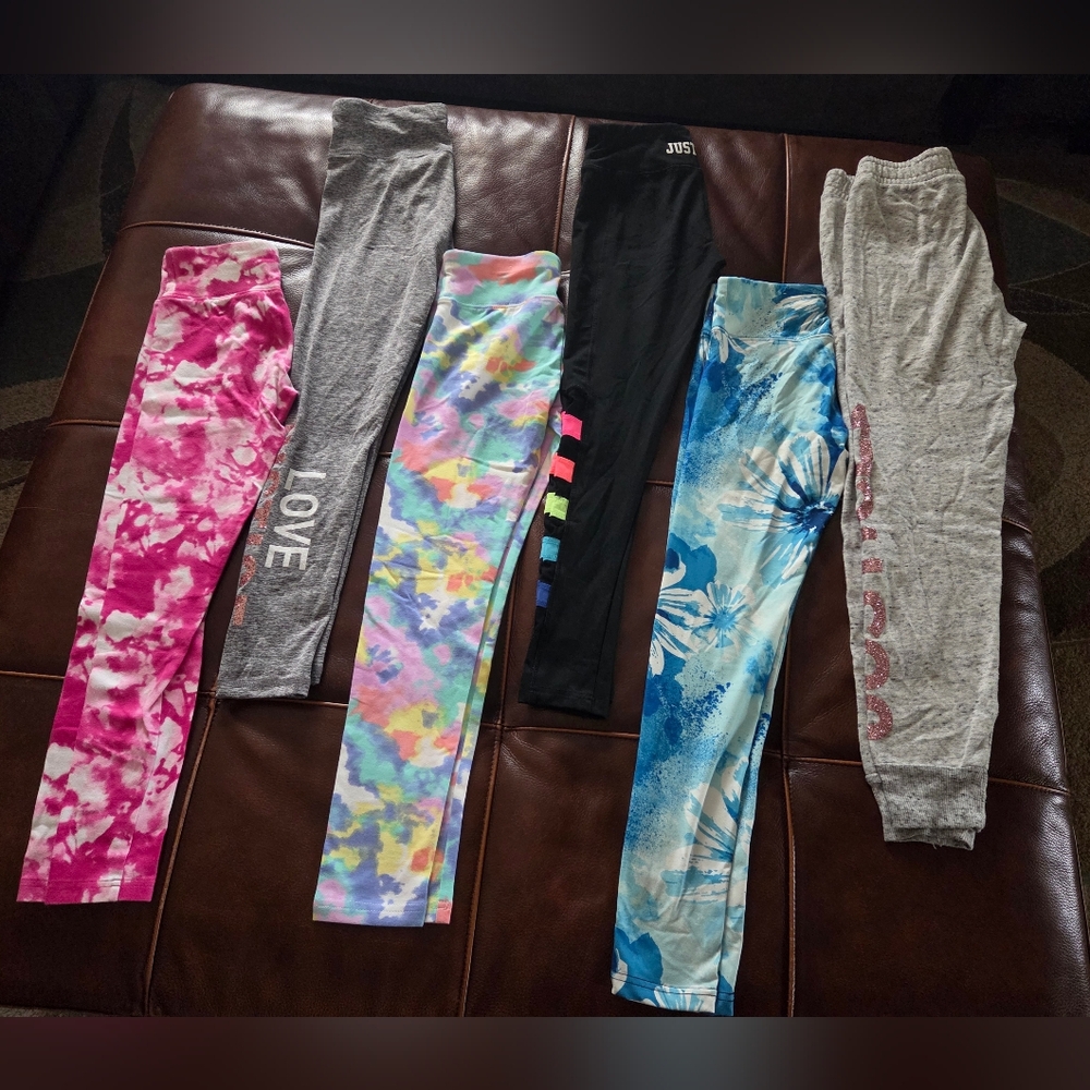 Justice Girls Leggings/sweats Set Of 6 Size 10